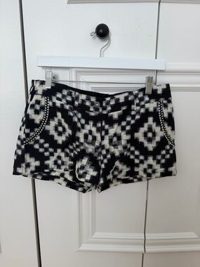 Love Sam Black and White Patterned Jean Shorts